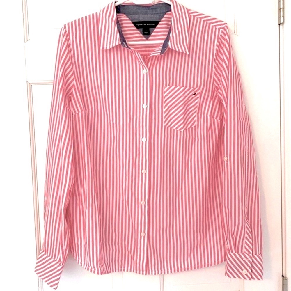 Tommy Hilfiger Cotton Roll-tab Button-up Shirt Size M